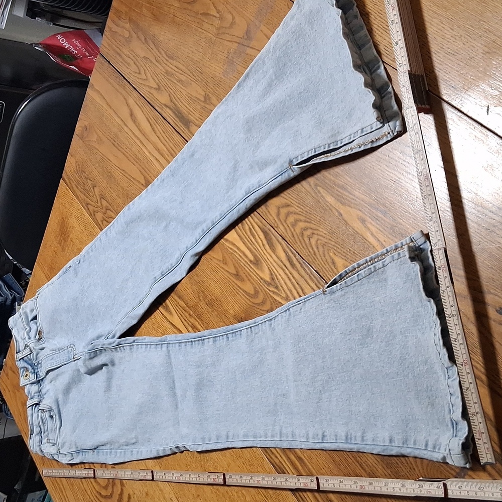 COTTON ON Womens 4 Jeans BLUE SPLIT FLARE FLARED Denim Pants Preowned LIGHT WASH